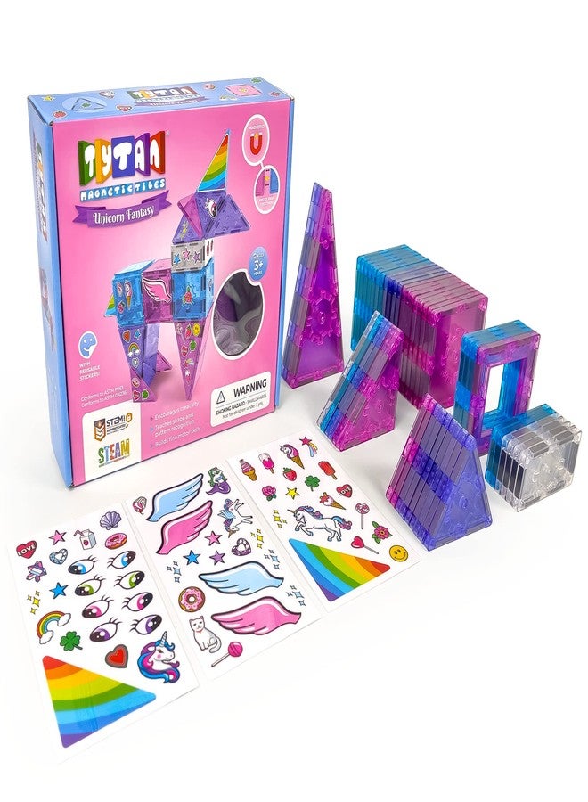 Tytan Tiles Ultimate Unicorn Magnetic Tiles Building Set, Adorable Kids’ STEM Toy, Creative Play, Shape & Pattern Recognition, Fine Motor Skills, Includes Storage Bag, Ages 3 and Up - Image 3